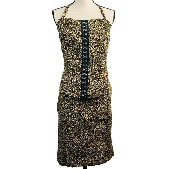 Tripp nyc Dresses & Skirts - Tripp NYC Pin Up Leopard Print Corset Skirt Set